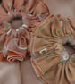 Gold Copper Satin Tulle Net XL Scrunchies, Lacey Ruffle Frill Scrunchies, Daisy  - Image 6