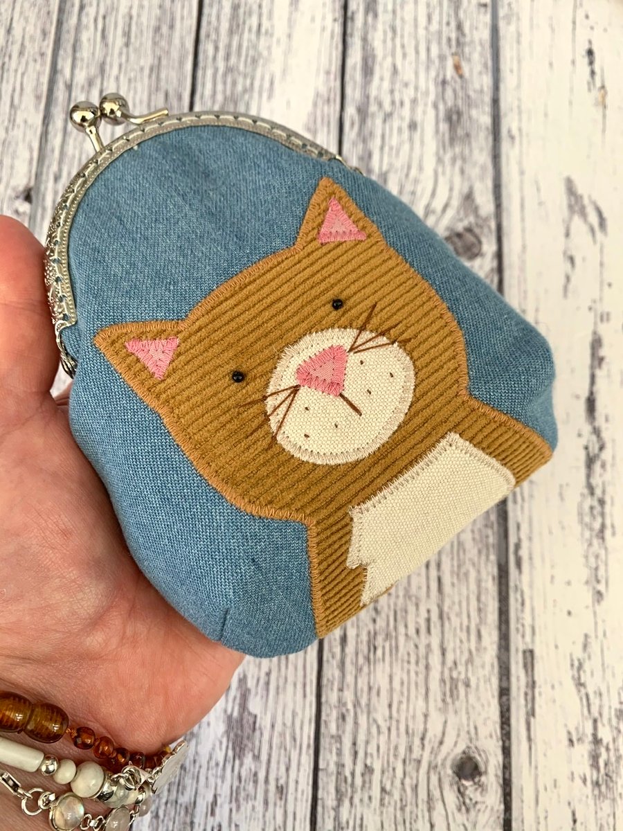 Framed ginger cat purse 