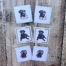Black Labrador dog ephemera card toppers