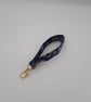 Bag charm wristlet  - keyfob, navy blue and gold snowflake keyring. Sale.    - Image 5