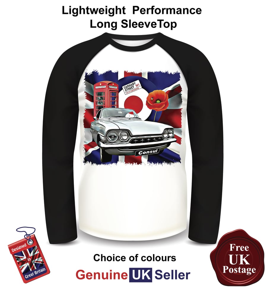 Ford Consul, Ford Consul Mens Long Sleeve Top, Ford Consul Mens T Shirt