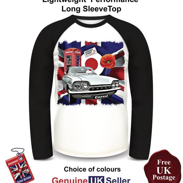 Ford Consul, Ford Consul Mens Long Sleeve Top, Ford Consul Mens T Shirt