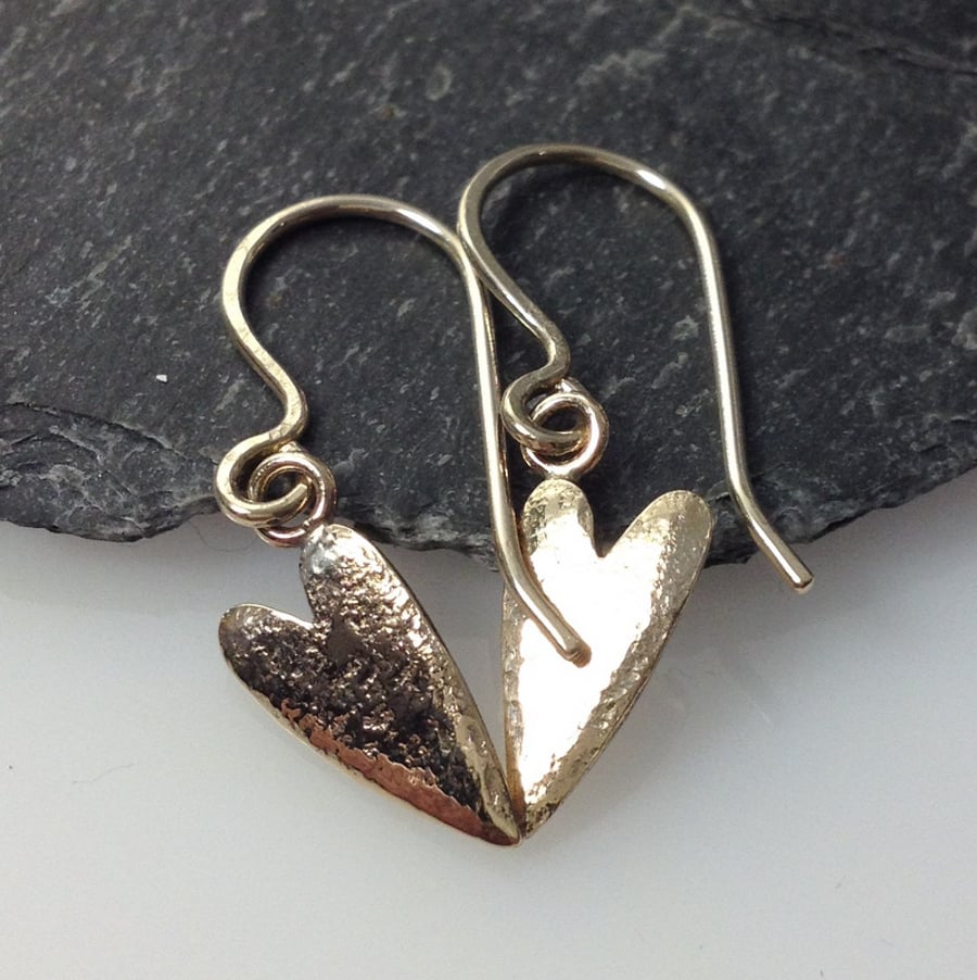 9ct gold heart earrings