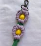 Handmade Macramé Fidget Flower Bag Charm Keyring - Image 2