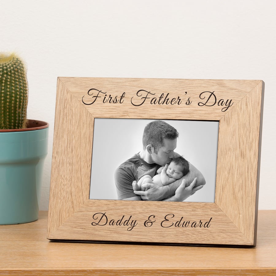 First Father's Day, Personalised Photo Frame, 6x4 , Fathers Day