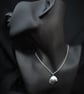 Sterling silver seashell with silver pearl - Image 1