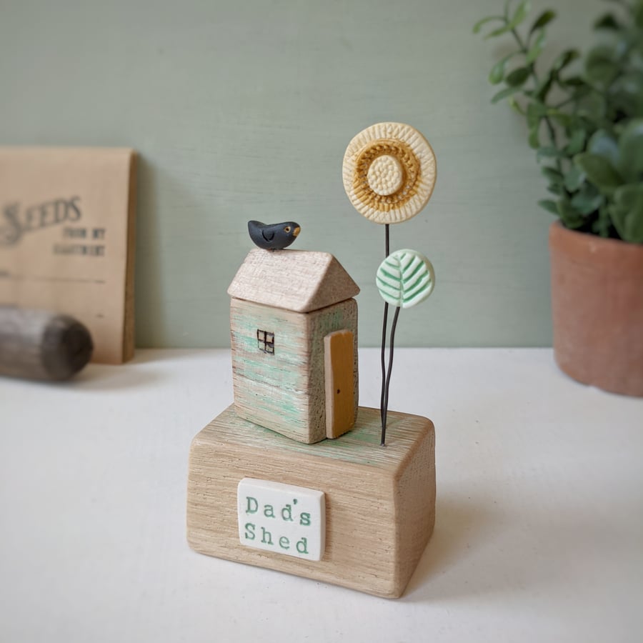  Little Garden Shed with Sunflower 'Dad's Shed'