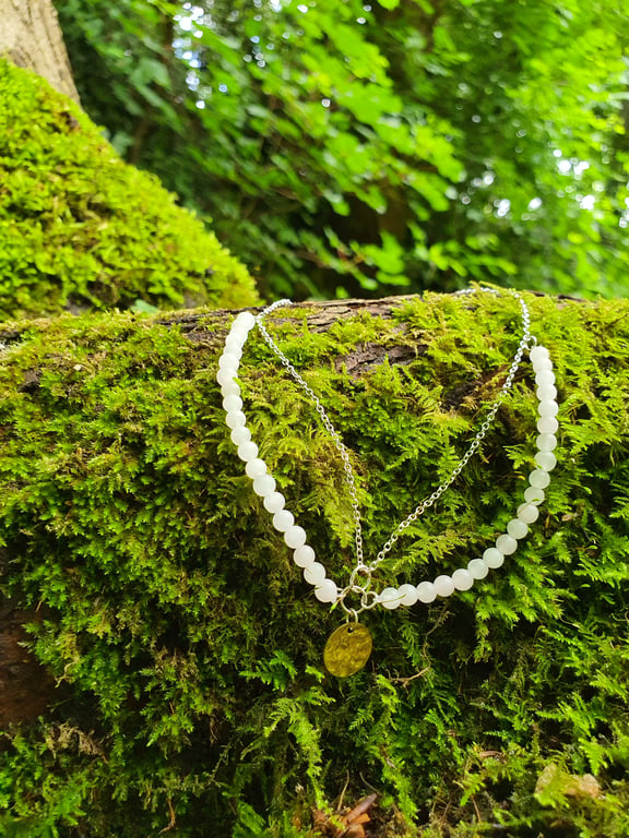 Natural rose quartz collar necklace 925
