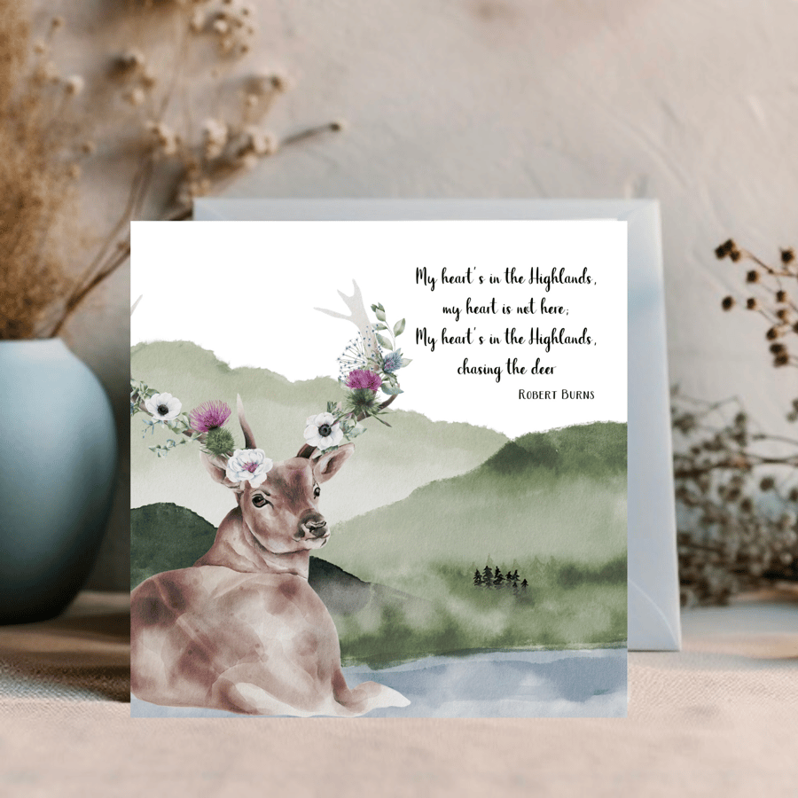 Scottish Theme Greetings Card can be personalised for any occasion and name