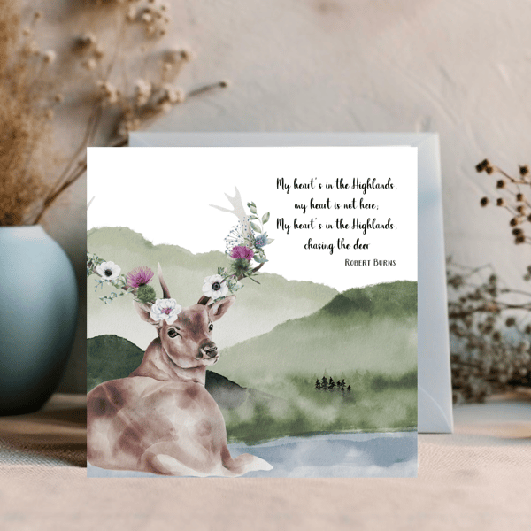 Scottish Theme Greetings Card can be personalised for any occasion and name