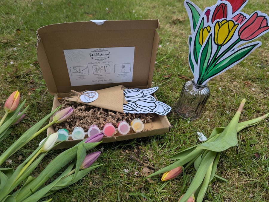 Paint Your Own Tulips Kit – Eco Friendly Craft Kit, everlasting bouquet gift