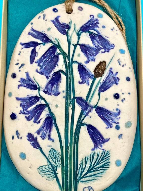 Porcelain Plaque with Bluebells 