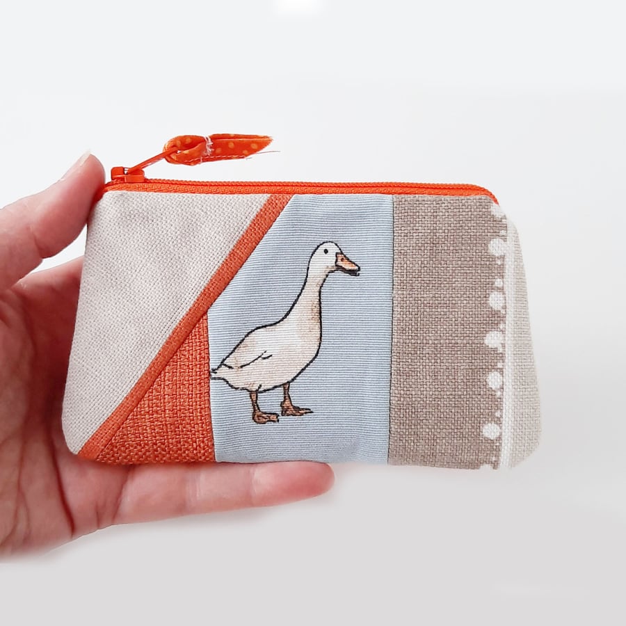 Goose Coin and Card purse, Small pocket sized purse