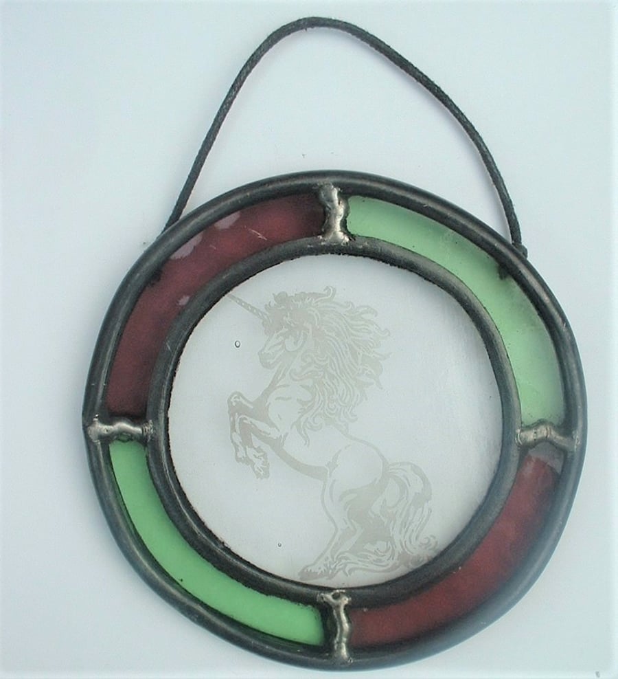 Unicorn Stained Glass Suncatcher
