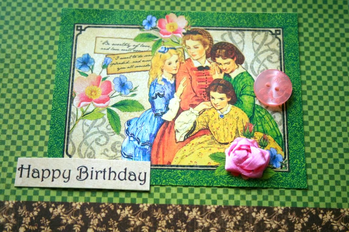 Little Women Birthday Card - Pretty Card - Beth, Jo, Meg and Amy. 