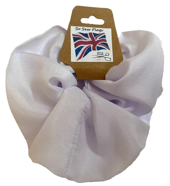 Plain White Flag Hair Scrunchie Scrunchies Accessory Band Elastic