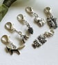 Woodland clip on charms, zipper pull, stitch markers   Set of 6