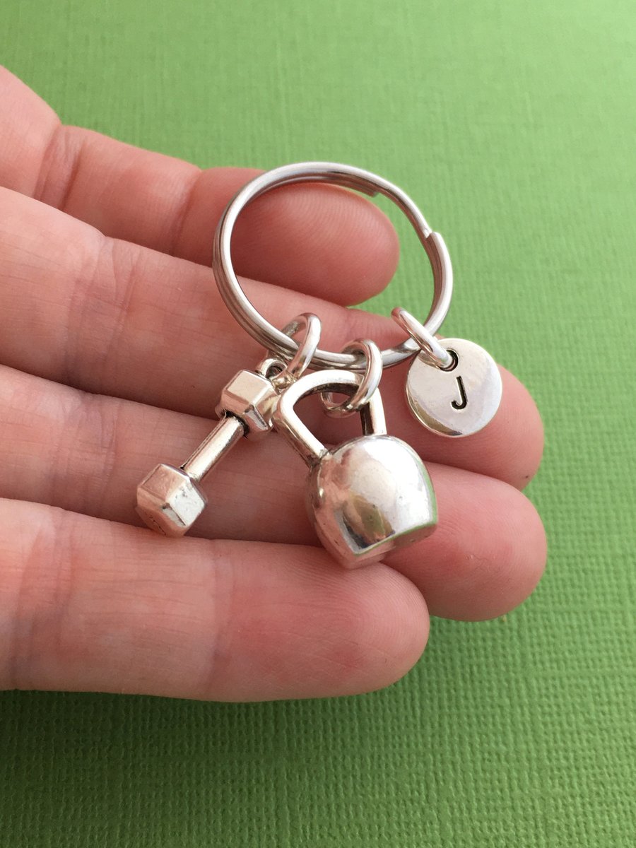 Kettlebell & Dumbbell Personalised Gym Keyring
