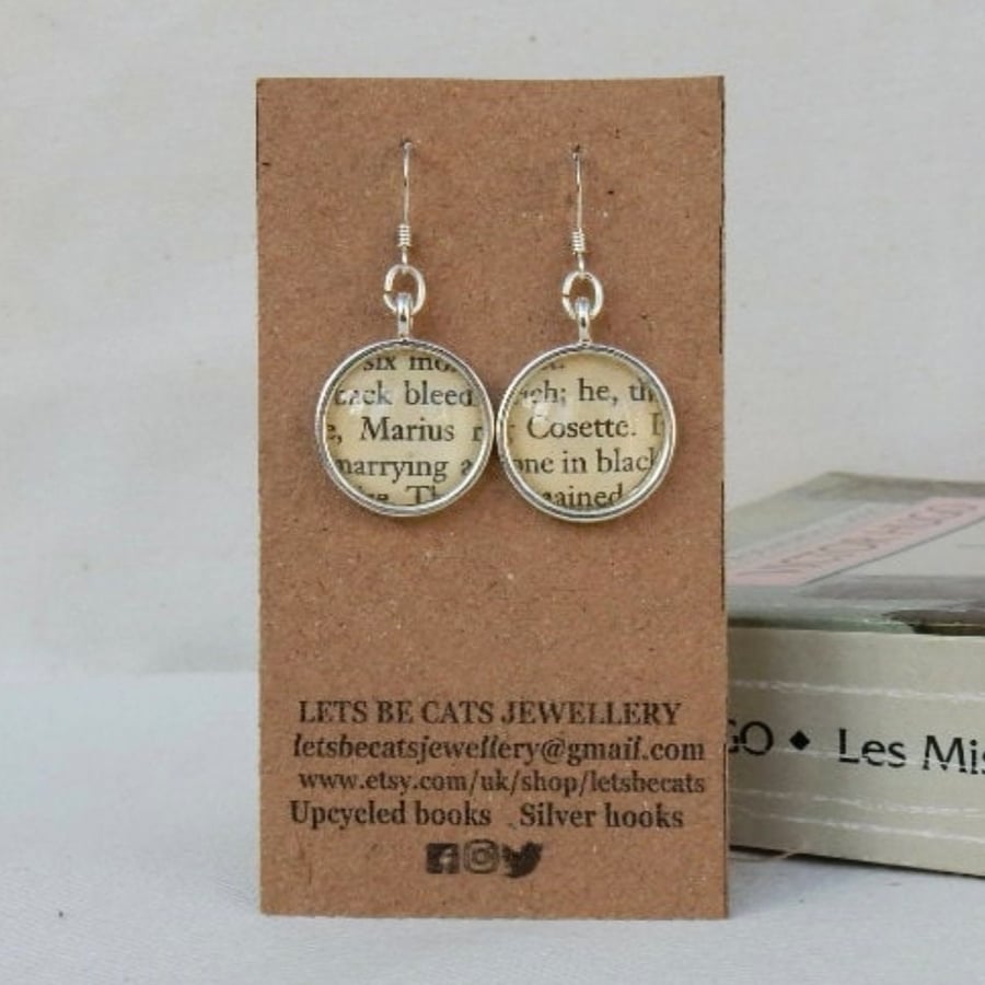 Cosette & Marius Les Miserables themed earrings, gift for Les Mis fan 