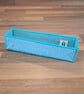 Pencil case - icy blue with glittery blue edging, open-top - Image 1