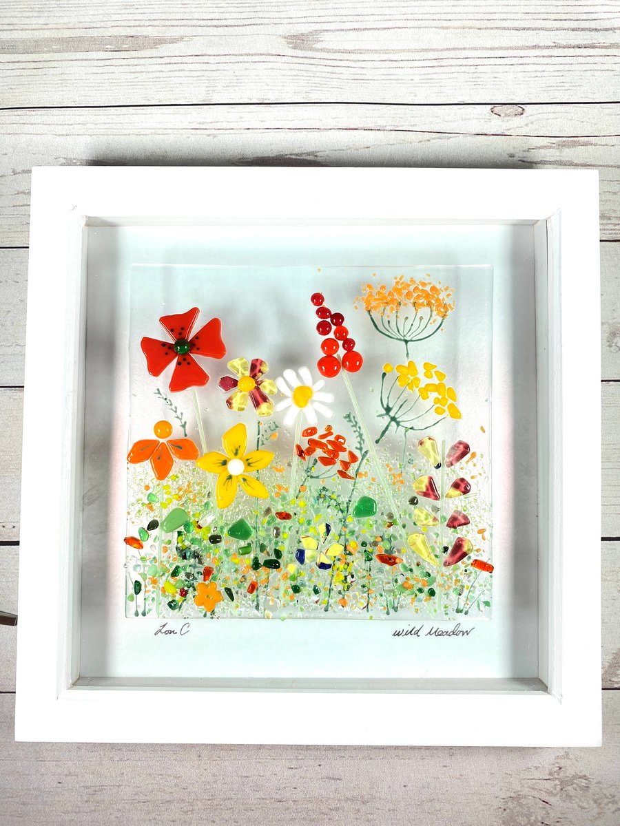 Summer meadow - fused glass picture