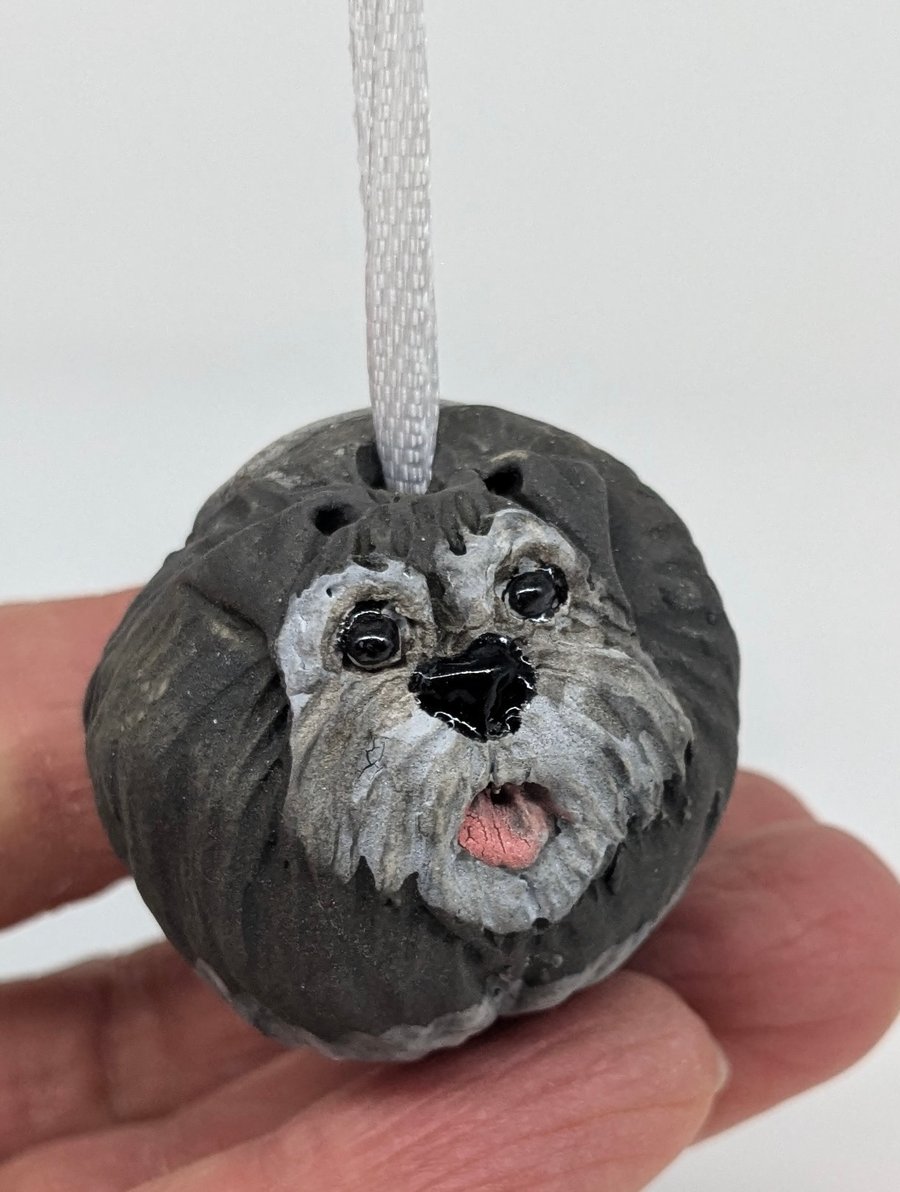 Schnauzer- Little Creatures Range - on ribbon 