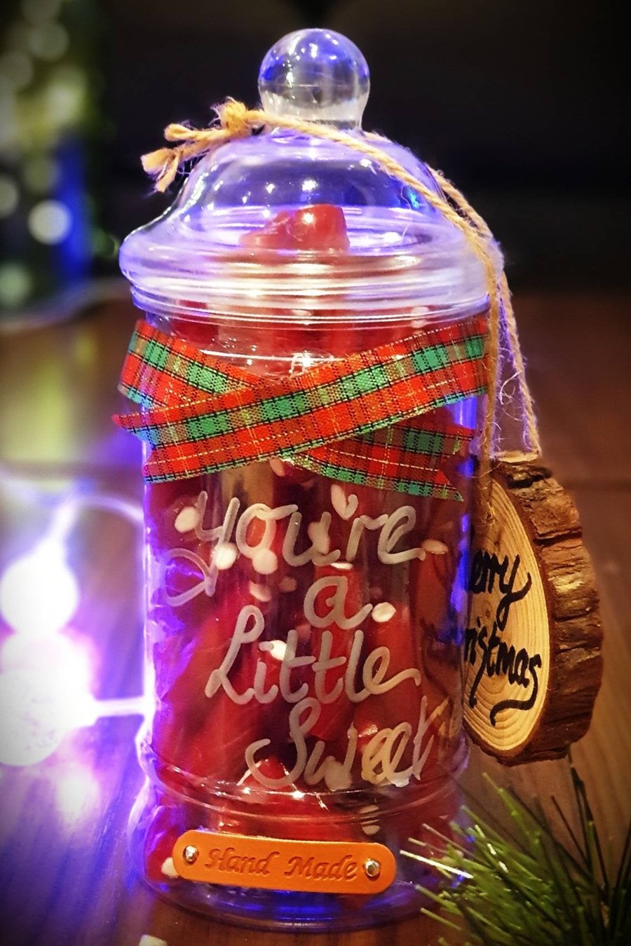 Christmas Personalised Strawberry Screws Vintage Victorian Sweet Jar Gift, Hand 