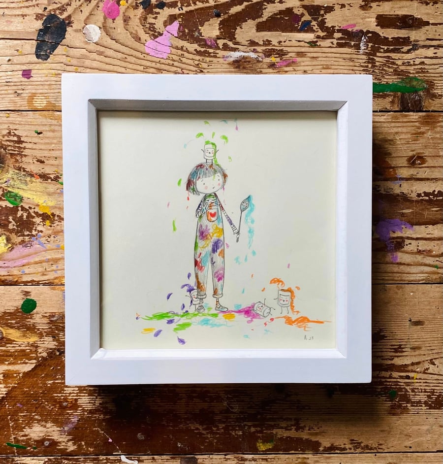 Painty! - Framed Original Illustration