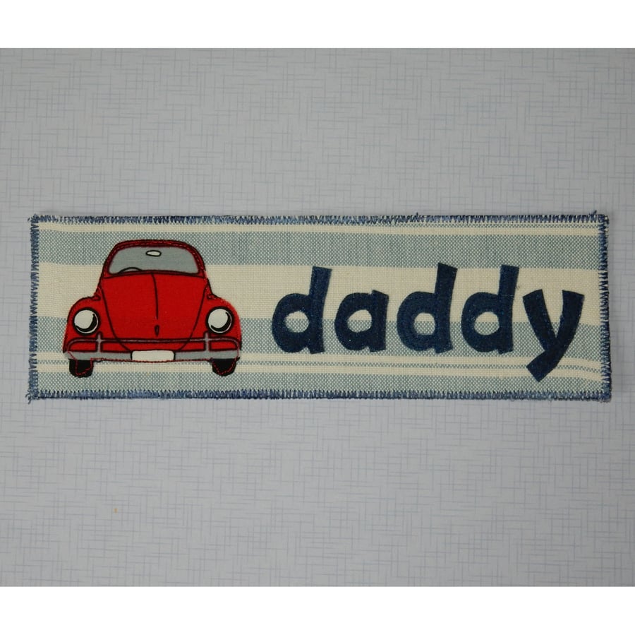 Bookmark red Beetle car for Daddy