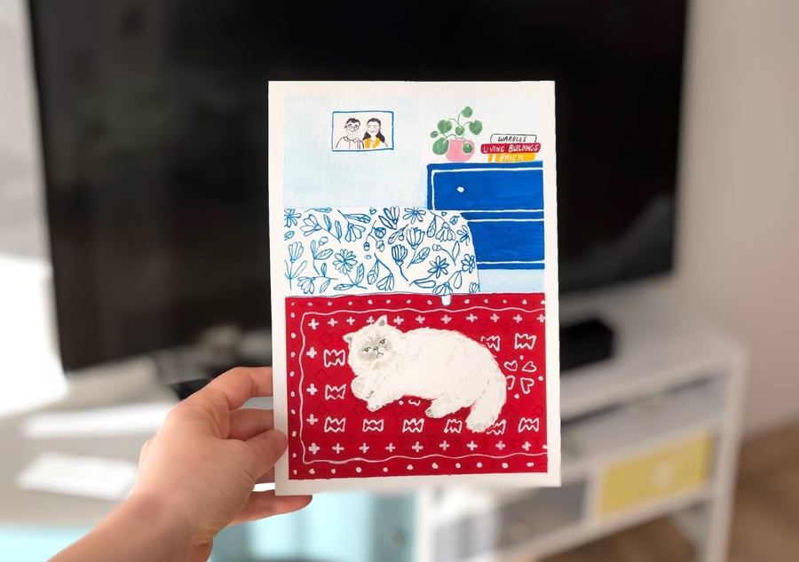 A5 Painted Pet Portrait Personalised Handmade Custom made