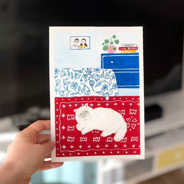 A5 Painted Pet Portrait Personalised Handmade Custom made