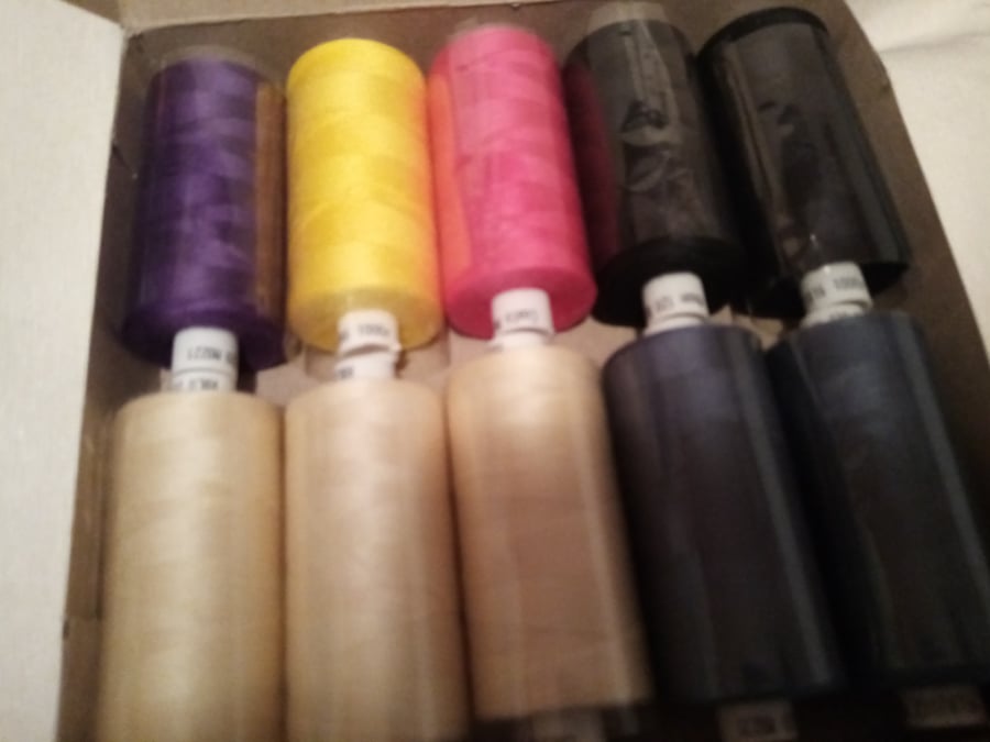 Moon Sewing Thread x 10  Cops 1,000 metres each  BOX C
