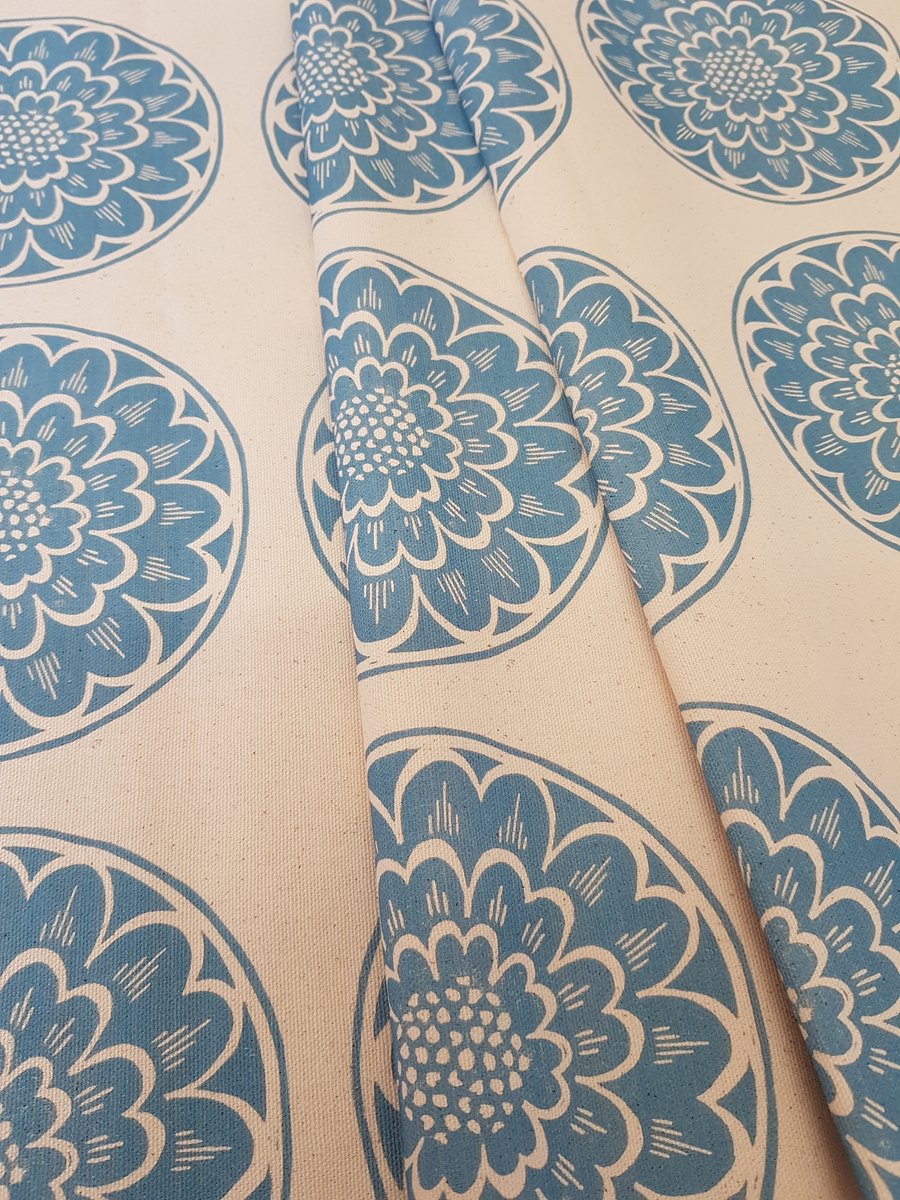 Rosette Fabric - Blue