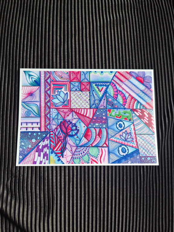 A5 Zentangle Art Print - Groovy