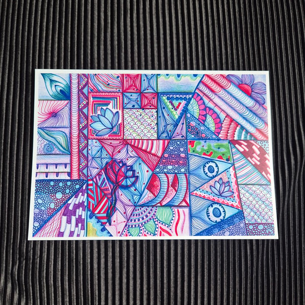 A5 Zentangle Art Print - Groovy