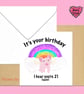 Twenty One again birthday card with a flying pig - Image 4