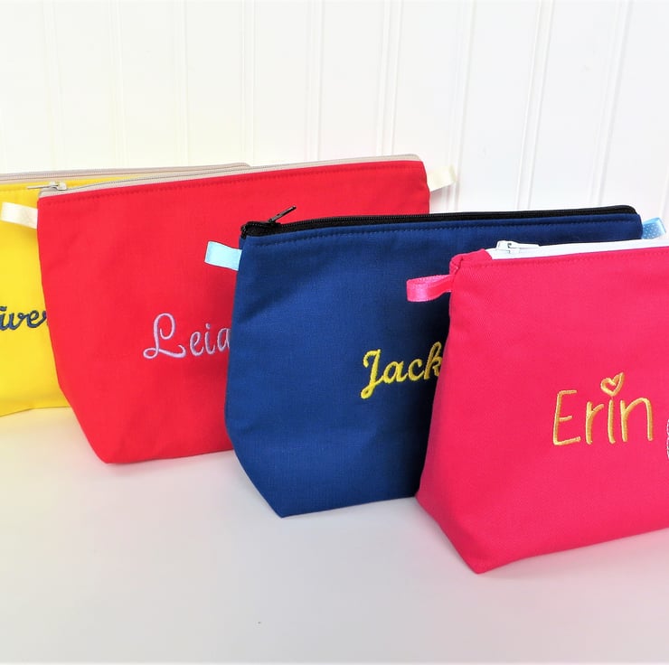Personalised Embroidered Toiletry Bag for Children Folksy