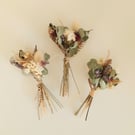 3x Mini Dried Flower Posies