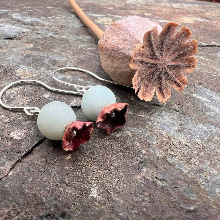 Poppy Head Bead Earrings