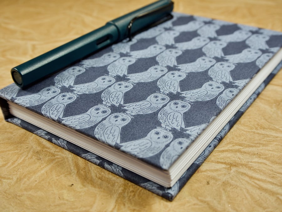 A6 Notebook with full cloth owl cover