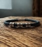 Personalised Men's Leather Bracelet with Three Hand Stamped Name Rings - Image 5