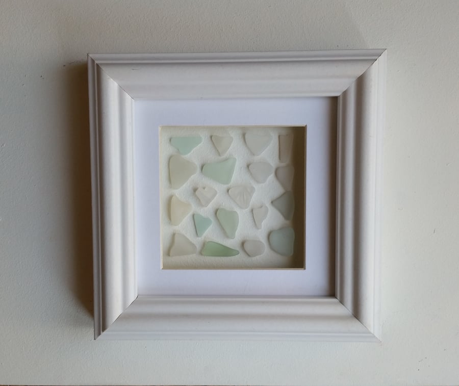 Sea Glass Hearts, Wedding Gift, Anniversary, Mother's Day, Cornish Pebble Art,  