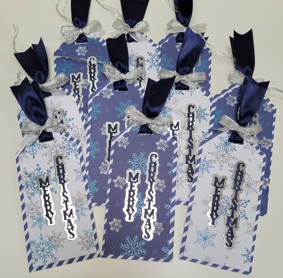 10x Luxury Handcrafted Christmas Gift Tags - Set of large tags