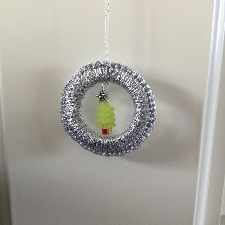 Crochet Christmas Decoration with a Beaded Tree