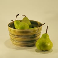 Handmade Green glossy Ceramic Planter with ogee profile sides