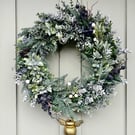 Neutral Berry Wreath: Winter Christmas Frosted Front Door Decor (55cm)
