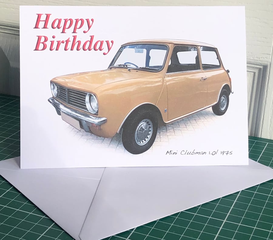 Mini Clubman1.0L 1975 - Birthday, Anniversary, Retirement or Plain Card