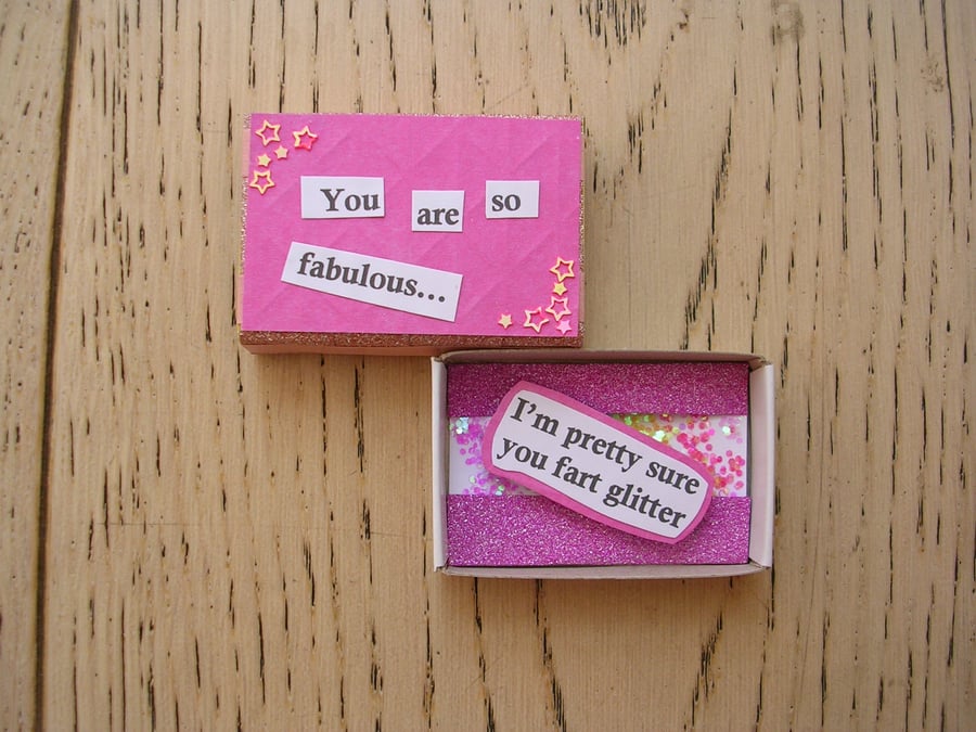 You're So Fabulous matchbox message