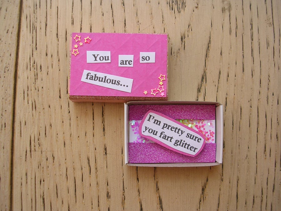 You're So Fabulous matchbox message