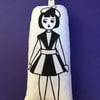 Hand Screen Printed Polish Doll Lavender Bag with 1960’s Fabric.